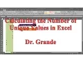 Calculating the Number of Unique Numbers and Unique Values in a Range using Excel