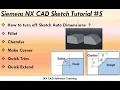 NX CAD Sketch Beginners Tutorial AutoDimensionsTurnoff Fillet Chamfer Make Corner Trim Extend