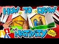 How To Draw The Christmas Nativity With Folding Surprise