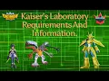 Kaiser s Laboratory Requirements Tips And Rewards Digimon Master s Online
