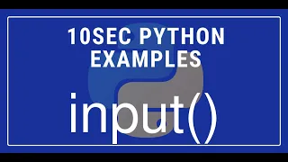 10sec Python Examples input Built in Function by Code Recipe