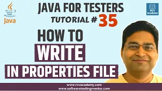 Java for Testers - How to Write in Java Properties File