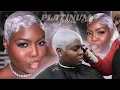 HOW I ACHIEVE THE PERFECT PLATINUM PIXIE CUT come to the barbershop with me