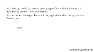 Data type in JavaScript Hindi