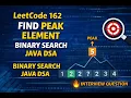 LeetCode 162 Find Peak Element Binary Search Java Solution DSA Interview Problem