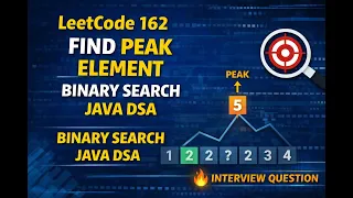 LeetCode 162 Find Peak Element Binary Search Java Solution DSA Interview Problem