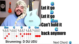 Download LET IT GO - Frozen (Ukulele Play Along with Chords and Lyrics) MP3