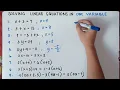 Solving Linear Equations In One Variable Explain In Detailed