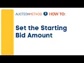 How to Set the Starting Bid Amount on an Auction