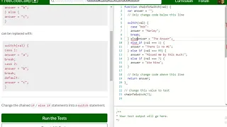 Basic JavaScript Replacing If Else Chains with Switch free code camp Dani