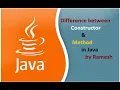 JAVA FAQ 14 Difference between Constructor Method in Java