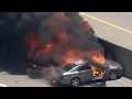 Crash leads to massive fire on I-696 in Royal Oak