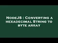 NodeJS Converting a hexadecimal String to byte array