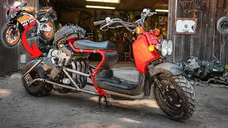 Building a 180HP Scooter CBR 1000 Honda Ruckus REPSOL Edition