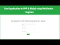 Chat Application in PHP MySql using WebSocket - Register
