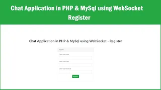 Chat Application in PHP MySql using WebSocket - Register