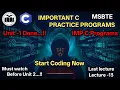 C Programming Lecture 13 Important Programs Before Unit 2 Swapping Math Functions Explained