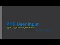 User Input in PHP using GET POST REQUEST in