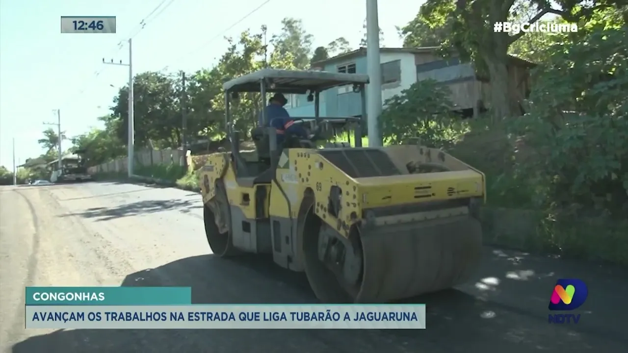 Estrada que liga Tubarão a Jaguaruna recebe obras de pavimentação