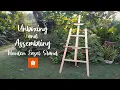 Unboxing and Assembling Wooden Easel Stand from Shopee