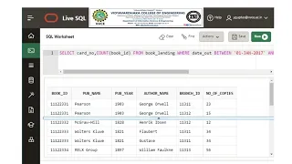 DBMS LAB in ORACLE LIVE SQL