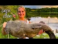 GIANT FLATHEAD CATCH AND COOK Fishing The RAINSTORMS TASTY