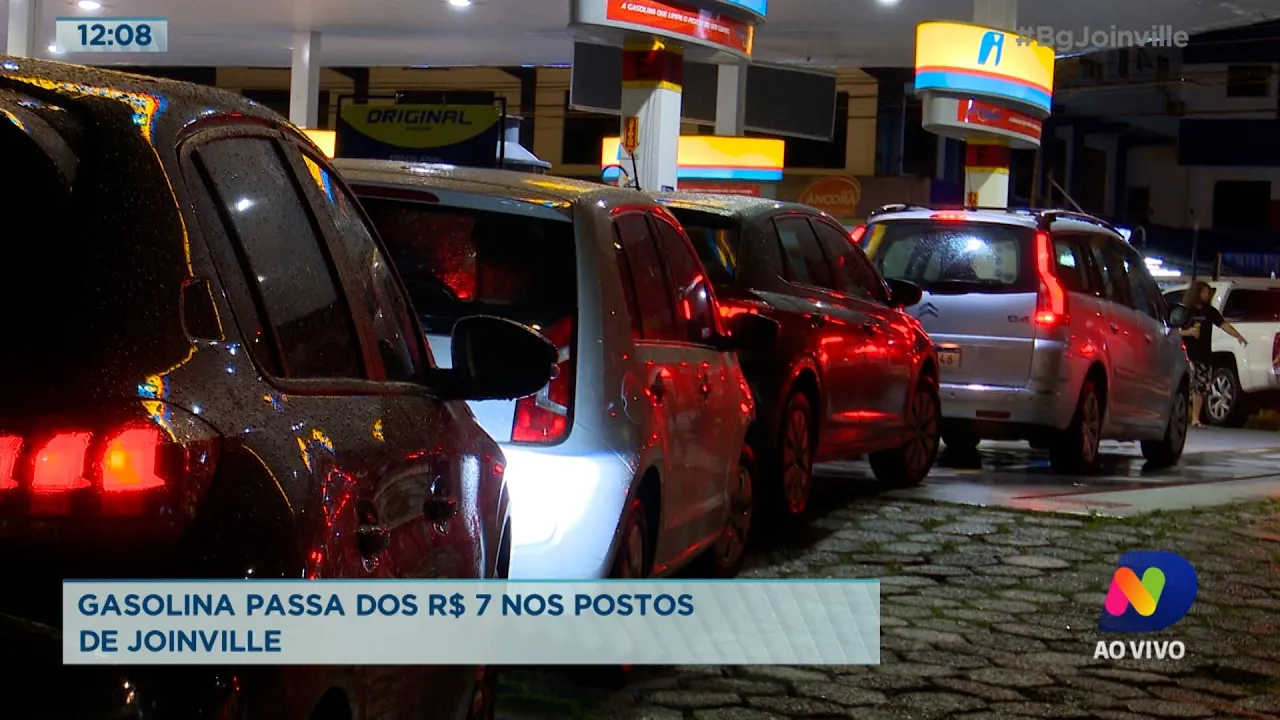 Gasolina passa dos R$ 7 nos postos de Joinville
