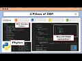 4 pillars of OOP in python INHERITANCE POLYMORPHISM ENCAPSULATION AND ABSTRACTION with codes