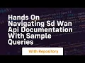 hands on navigating sd wan api documentation with sample queries