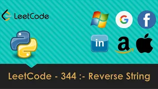 LeetCode 344 - Reverse String Explained Python InterView Preparation