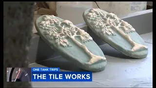 Watch tiles be made by hand in Doylestown Pennsylvania