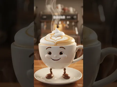Cappuccino character in bavar cafe