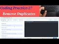 Coding Practice-27 Remove Duplicates NxtWave ccbp