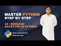 15 - Bool Datatype In Python Python Tutorials For Beginners Full Course in