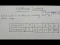 Huffman coding solve example in hindi