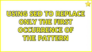 Using sed to replace only the first occurrence of the pattern