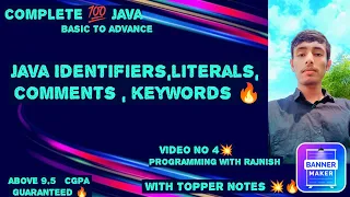 Java identifiers literals comments keywords