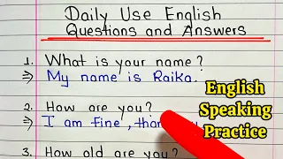 Daily Use English Question Answers | English for begging | English conversation practice