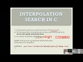 INTERPOLATION SEARCH ALGORITHM - WITH Examples CODE