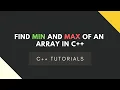 Find MIN and MAX of an Array in C