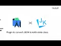 how to install plugin convert JSON to Kotlin on android studio