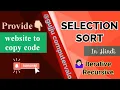 SELECTION SORT in hindi gujju computervalo iterative recursive