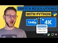 Change your Display Resolution with Python from your Task Bar pywin32 pystray