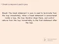 Break statement in java