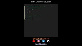 Solve Quadratic Equation in Python Python Examples Python Coding Tutorial PythonCode Interview