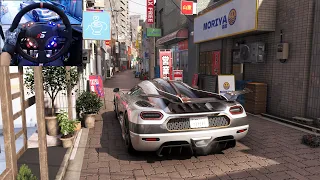 Forza Horizon 6 - Koenigsegg One:1 - Full highway loop | Steering wheel gameplay