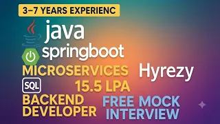Hyrezy Talent Solutions Java Developer Interview 3-7 Years Exp Spring Boot Microservices SQL