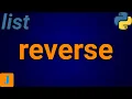 How To Reverse A List In Python