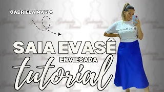 Saia evasê enviesada - passo a passo molde e costura