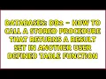 DB2 - how to call a stored procedure that returns a result set in another user defined table